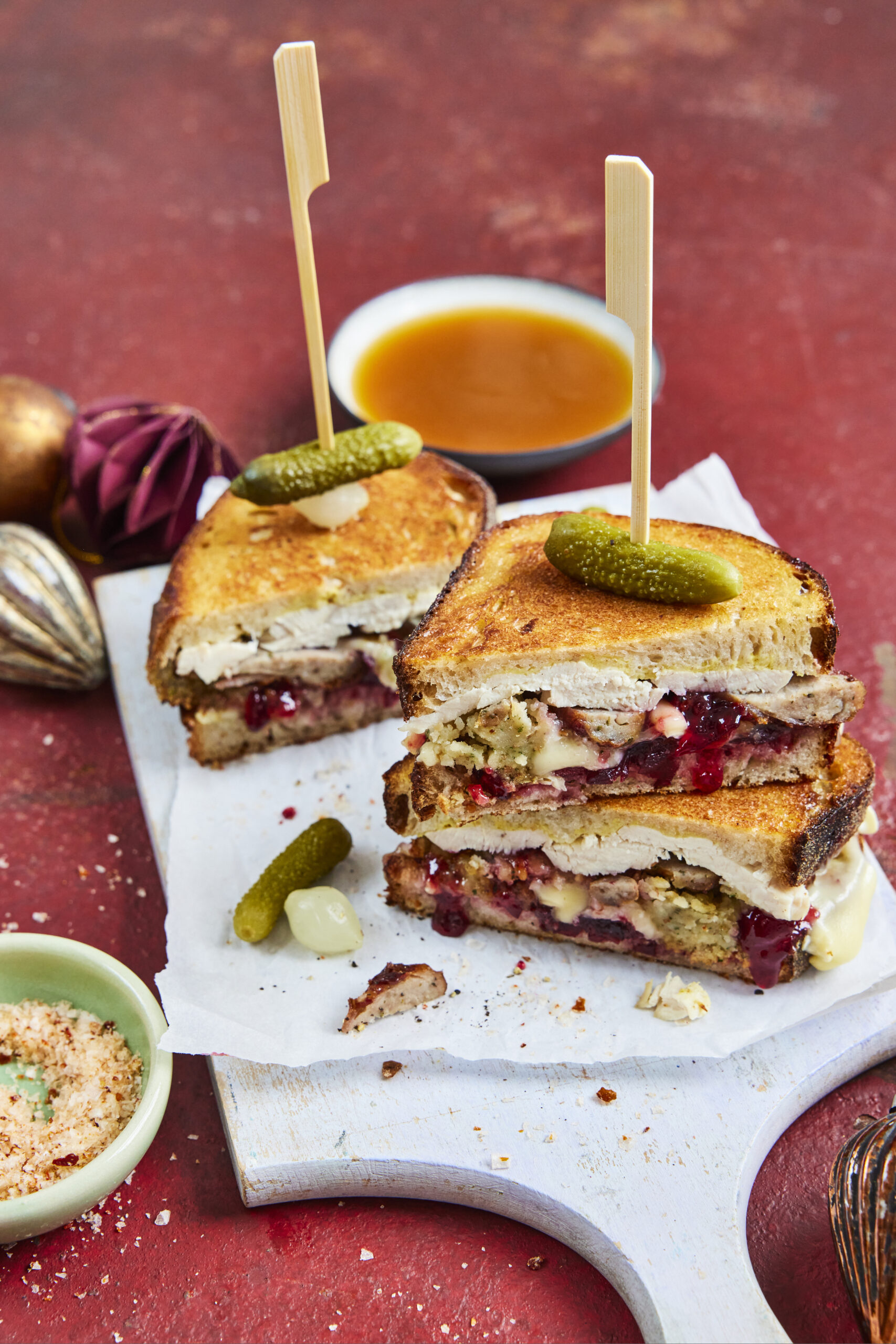Loaded leftover sandwich
